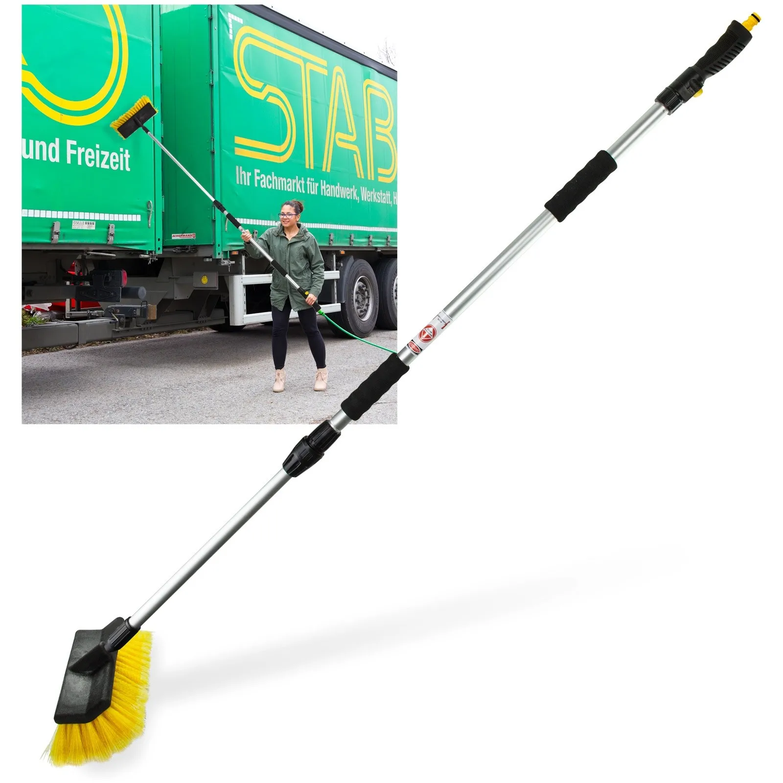 Waschbürste DTW180, LKW Bürste, Teleskopstiel, 106-180cm, ausziehbar