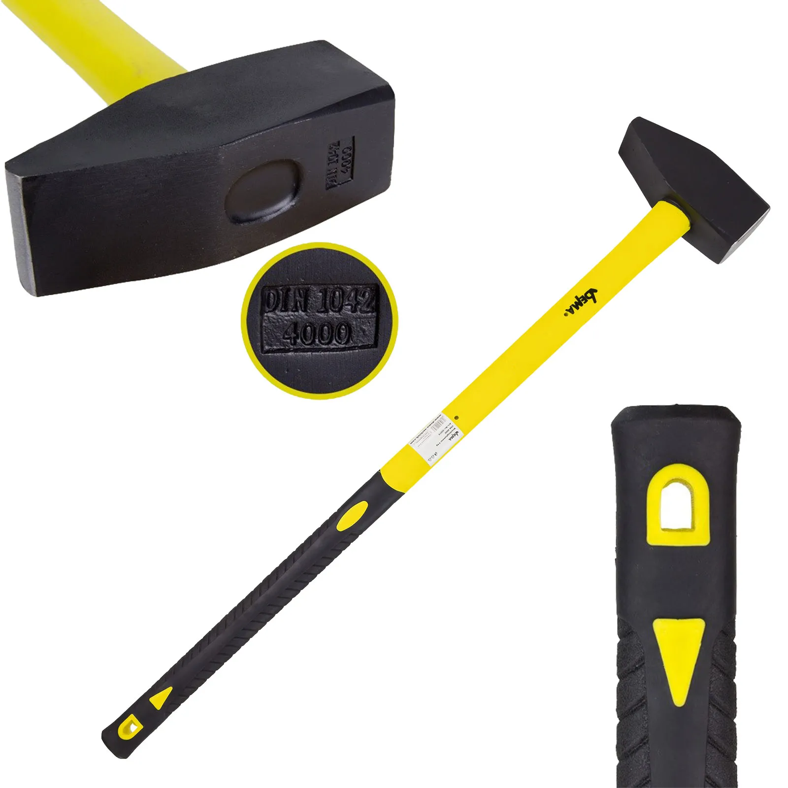 Vorschlaghammer Hammer 4 kg 90 cm - Stiel mit Glasfaserkern