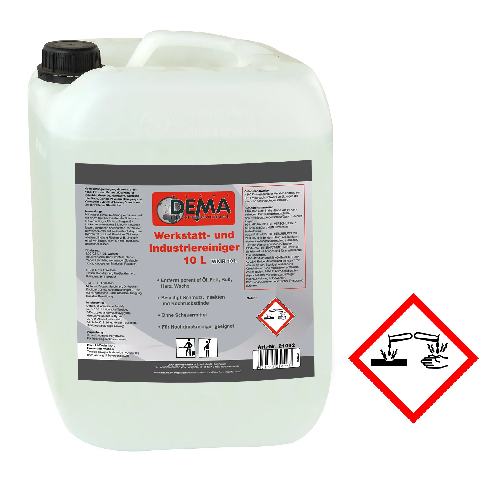 Werkstattreiniger und Industriereiniger 10 Liter