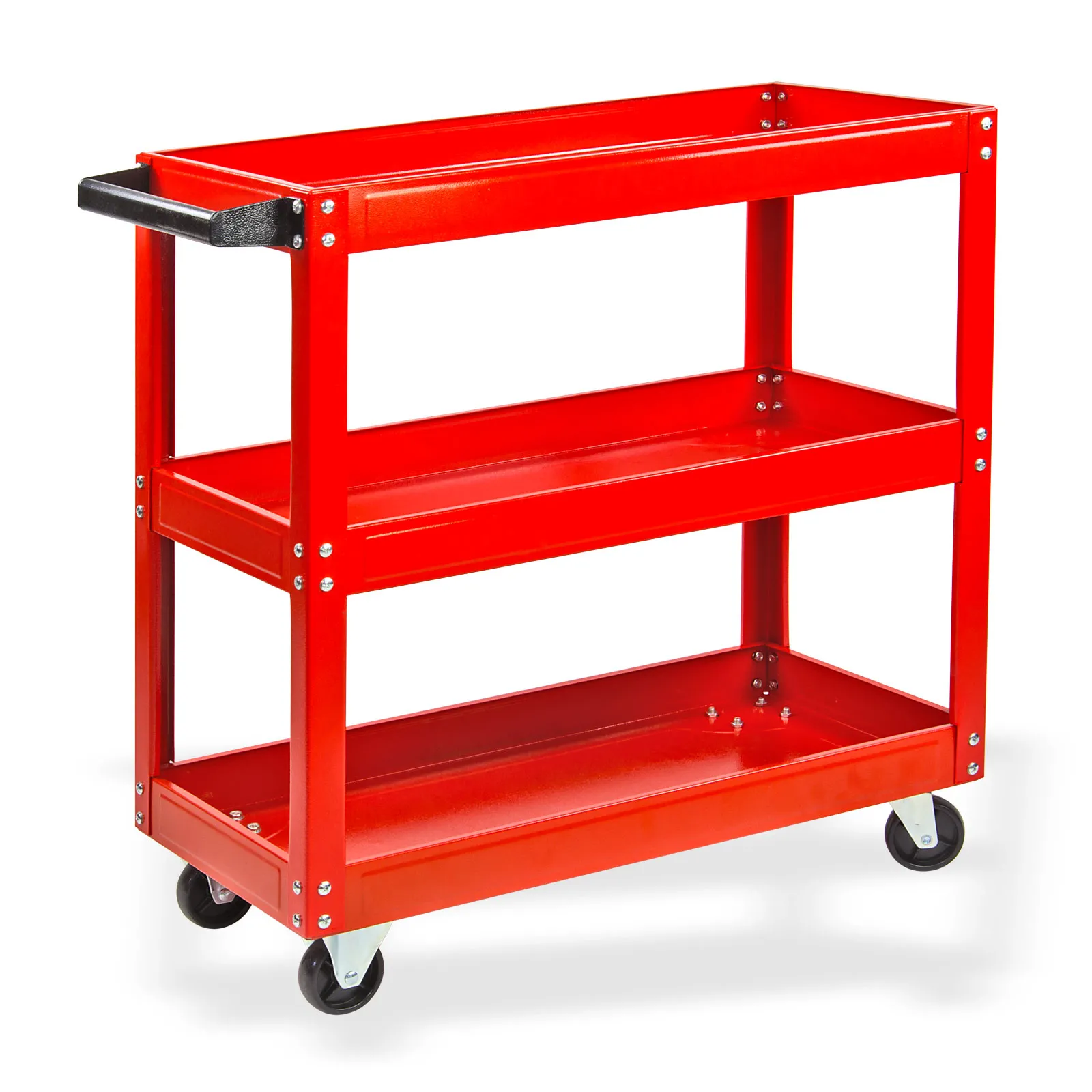 Werkstattwagen Werkzeugwagen 3 Etagen aus Metall Rot
