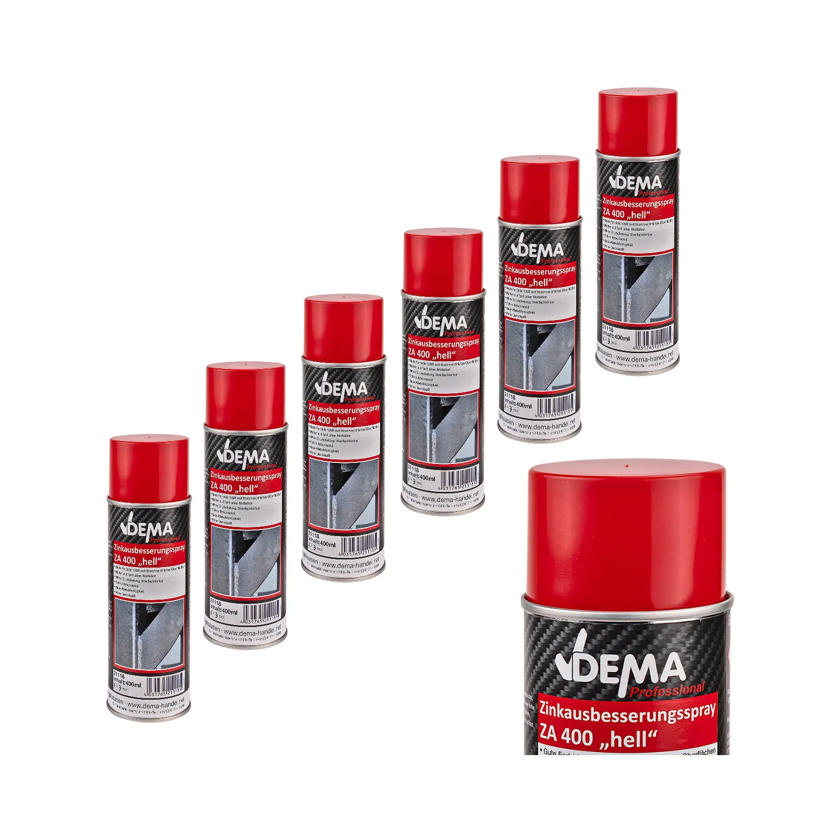 Zinkausbesserungsspray hell 400 ml 6er-Set Zink ausbessern