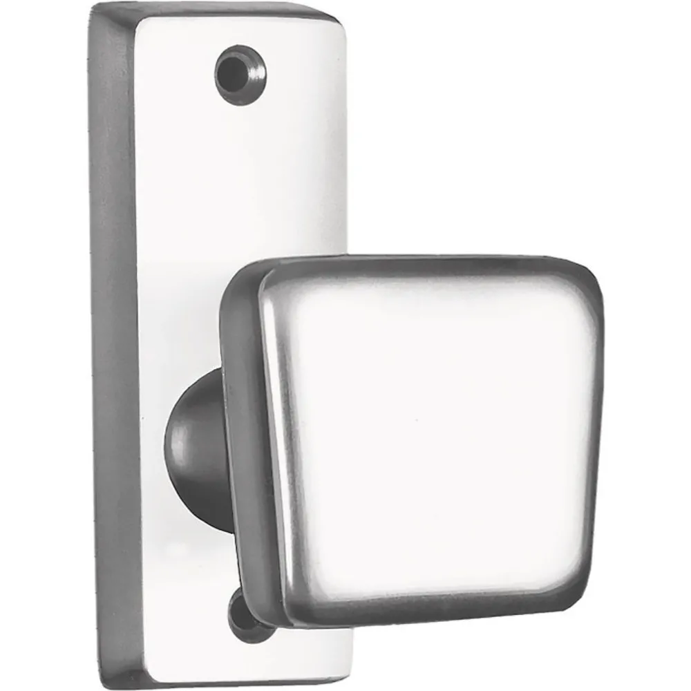 AMF Türknopf 495, gerade käntig fest, Leichtmetall F1 / naturfarbig, Breite 47 mm Höhe 45 mm