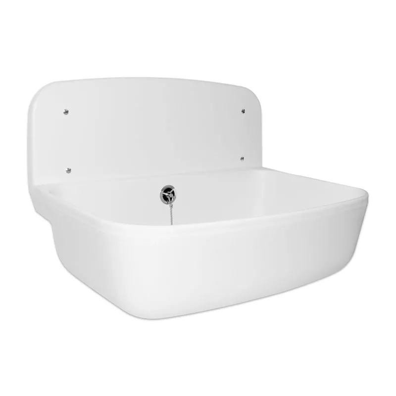 ABU PRACTIC Ausgussbecken weiss 495 x 345 mm, aus KS mit Überlauf