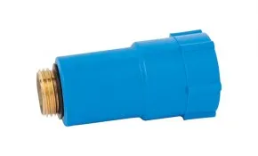 Baustopfen mit Messinggewinde blau 1/2"