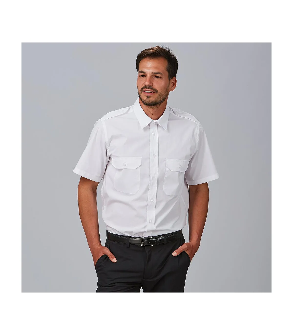 Camisa unisex charreteras m/c elastan "red line" 260017 GARY´S