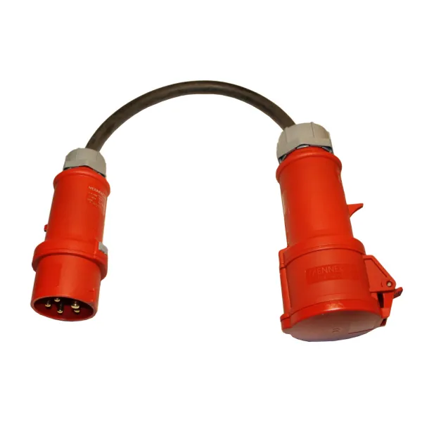 Adapterkabel CEE 16 A Stecker (klein rot) auf 32 A Dose (groß rot)