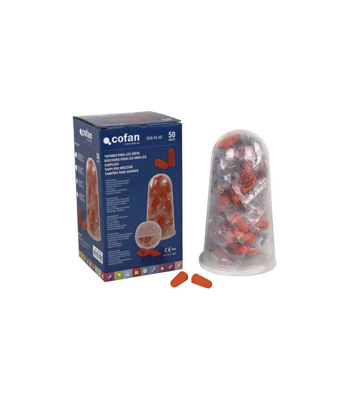 Gehörschutzstecker aus 50 Einheiten in Orange Cofan 11000379