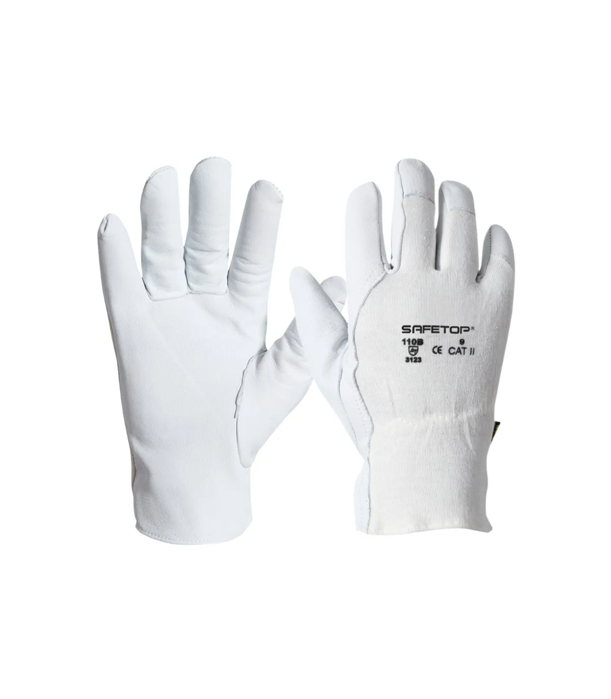 Gemischte Handschuhe mit Fingerspitzen aus genarbtem Leder SAFETOP Ares