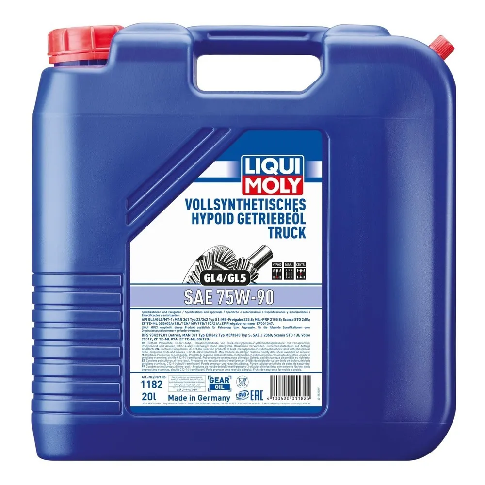 LIQUI MOLY Vollsynthetisches Hypoid-Getriebeöl Truck (GL4/5) 75W-90 20 l
