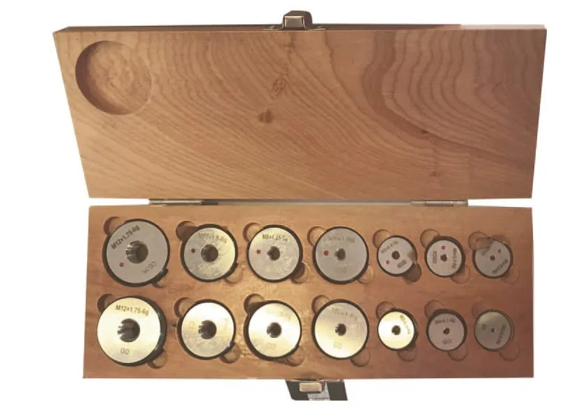 14 Gewinde-Lehrring-Satz DIN 13, 14-Teilig, M3 - M12 | Go/NoGo