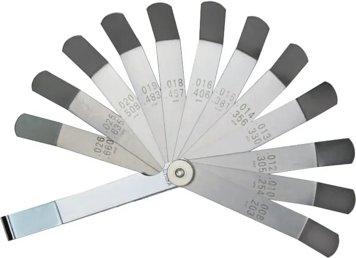 12 Ventileinstelllehren Zoll, Gekröpft, 0,203 - 0,660 mm / 0.008 - 0.026