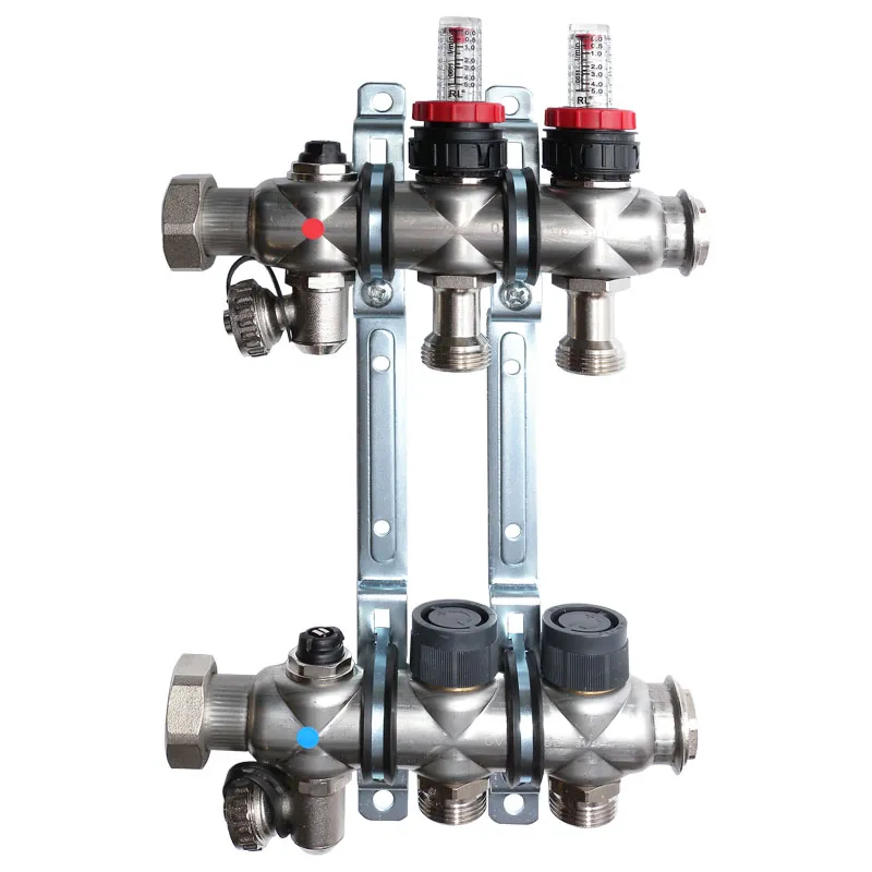 OVENTROP Verteiler Edelstahl 1'' für FBH 2 Kr.,m.Durchflusseinsätzen 0-5 l/min. 1405352