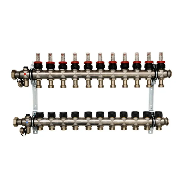 OVENTROP Verteiler Edelstahl 1'' für FBH 11 Kr.,m.Durchflusseinsätzen 0-5 l/min. 1405361