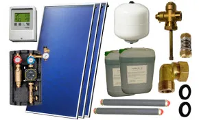 Solaranlage für Warmwasser- Heizung mit 3 Flachkollektoren (ohne Speicher) EM1 V/2.0S