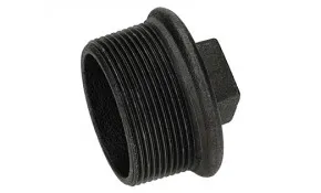 Temperguss Fitting schwarz Stopfen mit Rand 2"