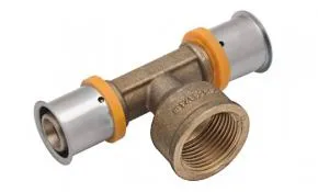 KAN-therm T-Stück Pressfitting Messing 16 mm x 1/2" IG x 16 mm