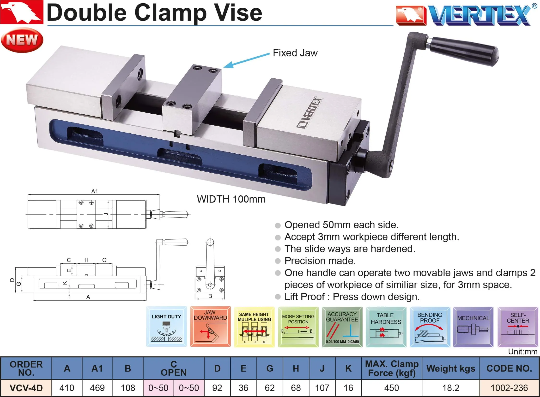 VCV-4D Maschinenschraubstock geteilt