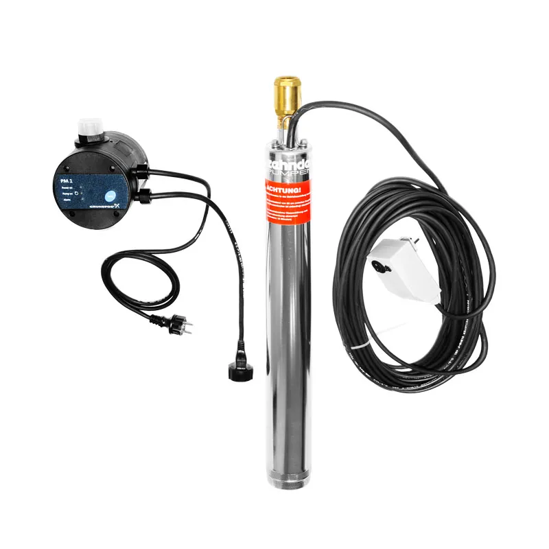 Beregnungspaket mit Zehnder TM 31 3'' Tiefbrunnenpumpe mit 20 m Unterwasserkabel und Grundfos PM 1